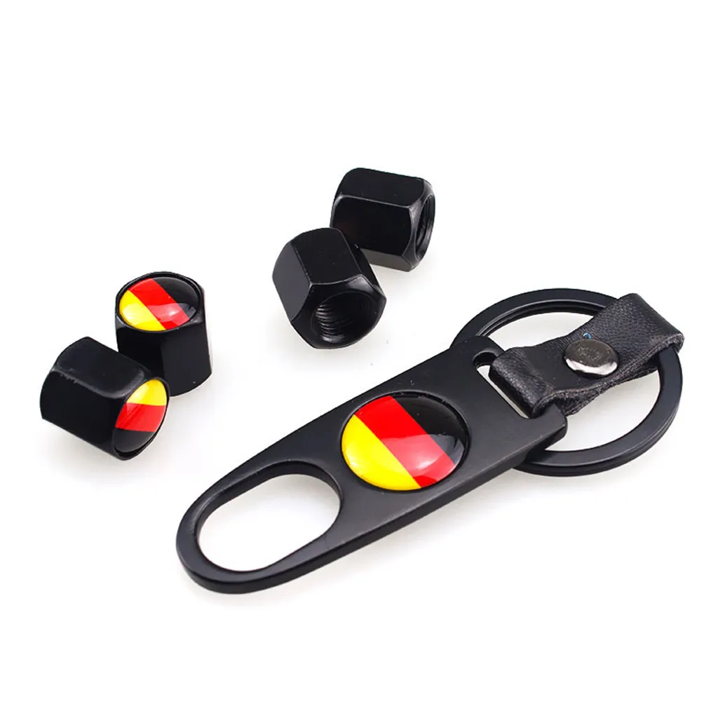 4 шт. Универсальный сплав флаг Германии колпачок для шин клапан пылезащитный