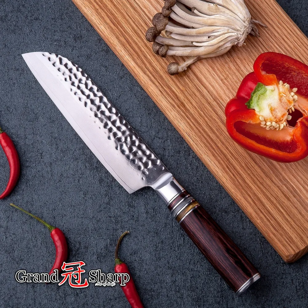 Дамасские кухонные ножи набор ножей из 2 частей vg10 японская сталь Santoku утилита шеф