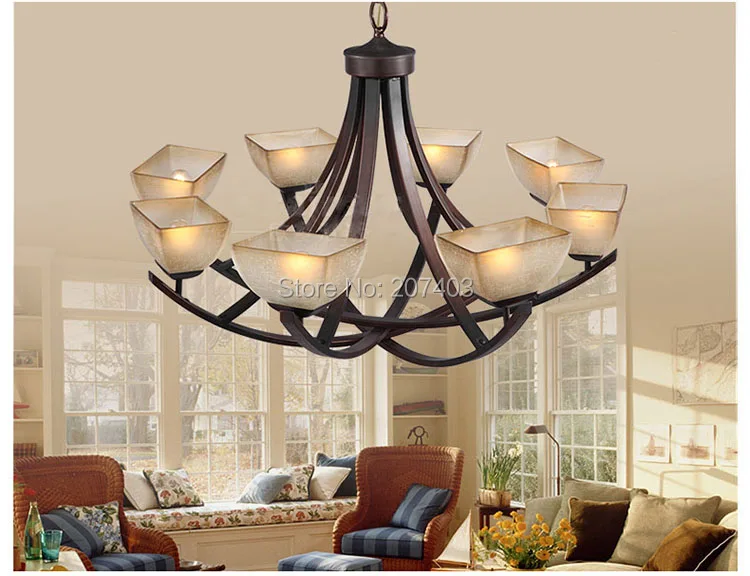 Деревенская кованая люстра освещение Европейский американский Ретро для