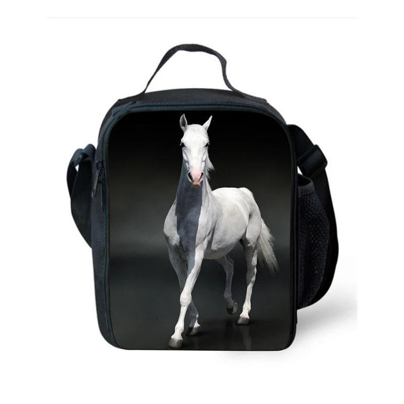 Детская изолированная сумка-холодильник с животным принтом лошади сумки для