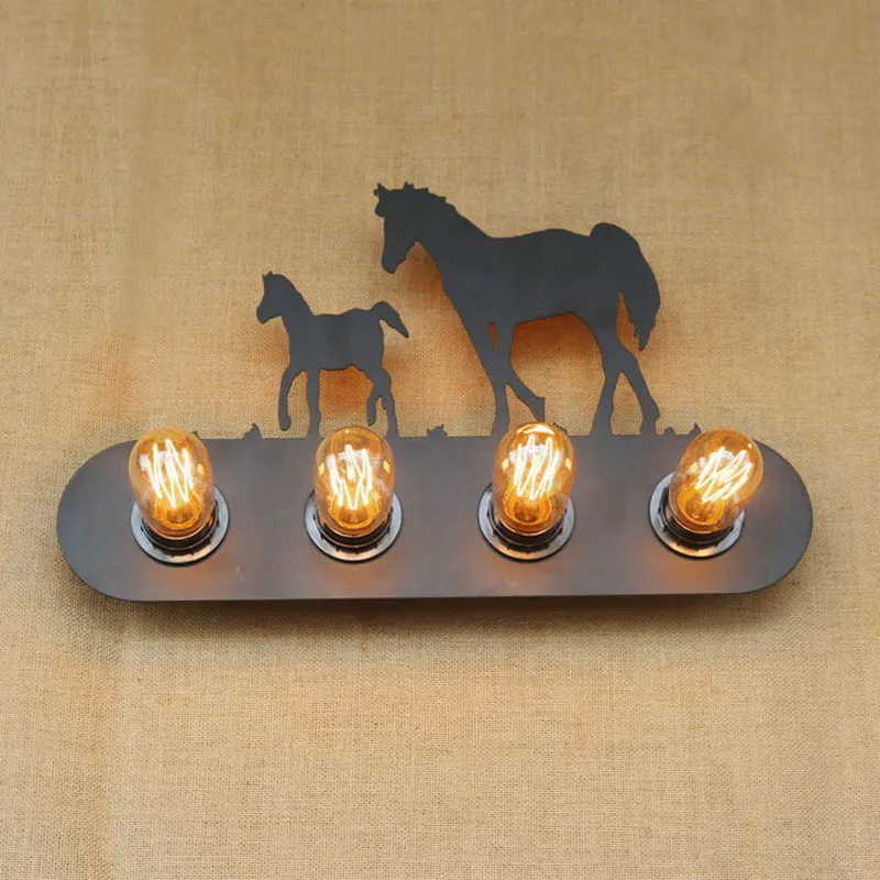 E27 Реплика дизайнер промышленный Стиль Письмо знак животного Настенный