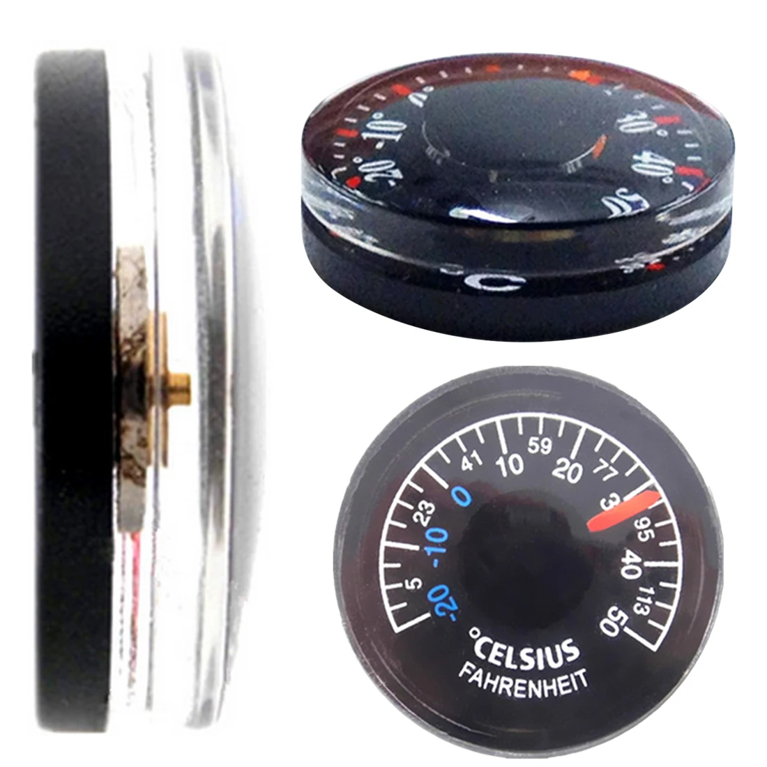 1PCS-20-50C Diameter 15/20/25/27mm Plastic Round Mini Thermometer Mini Circular Celsius