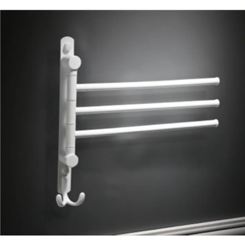 Three Towel Bar Настенный поворотный держатель для полотенец из нержавеющей стали для ванной комнаты - Цвет: Three Towel Bar
