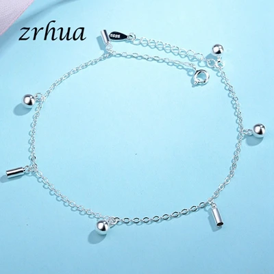 geometric ZRHUA, Ретро стиль, мода 925, Серебряные ножные браслеты для женщин, богемный, летний, пляжный, сглаза, цепочка, браслет, ювелирные изделия для ног,, подарки - Окраска металла: geometric