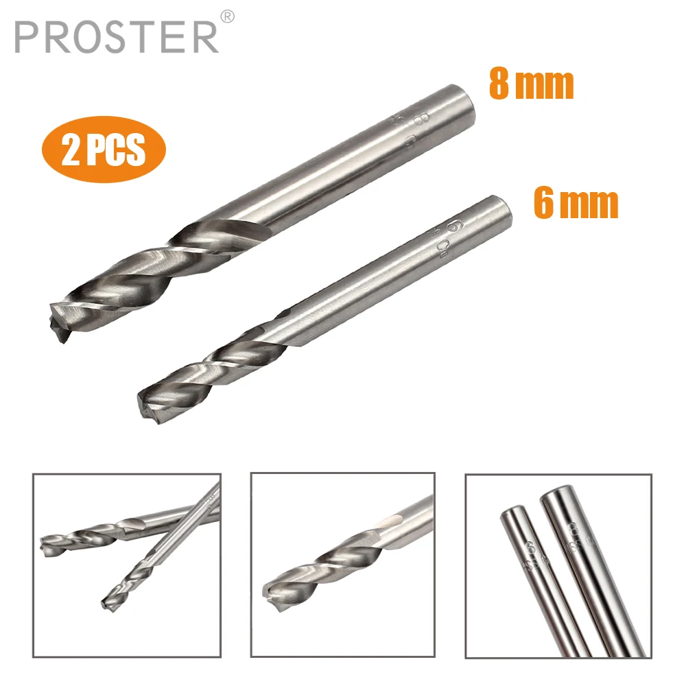 Proster 2 шт./компл. 6/8 мм HSS Кобальт точечной сварки дрель битовое электрическое сверло металлический Дырокол машина для нарезания канавок в дрель пила плотник деревообрабатывающий инструмент
