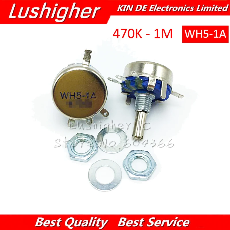 2 шт. WH5 1A 220k 470R 10k 1k 22k 47K 100K 470K 1M 1 5 K 4 7 Ohm 1K5 3 клеммный круглый вал ротационный