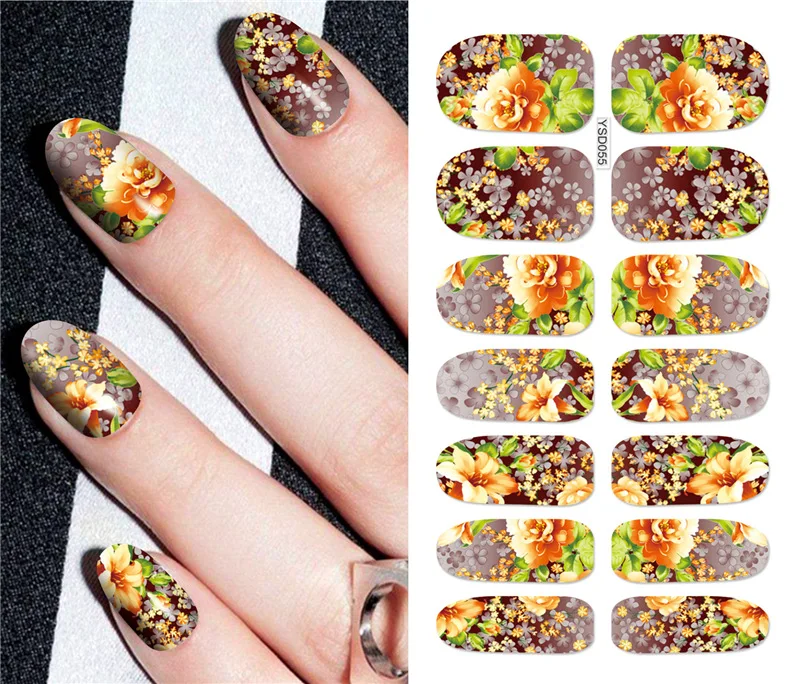 3D цветная наклейка для водяного переноса изображения на ноготь Креативные