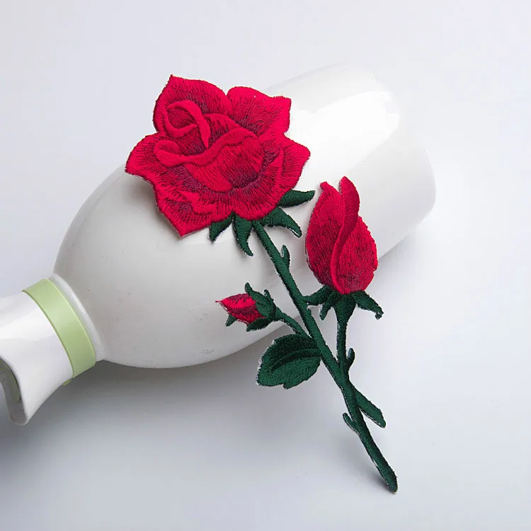 1 шт. изысканная вышивка розы приклеивание утюгом патчи для детской шляпы пальто