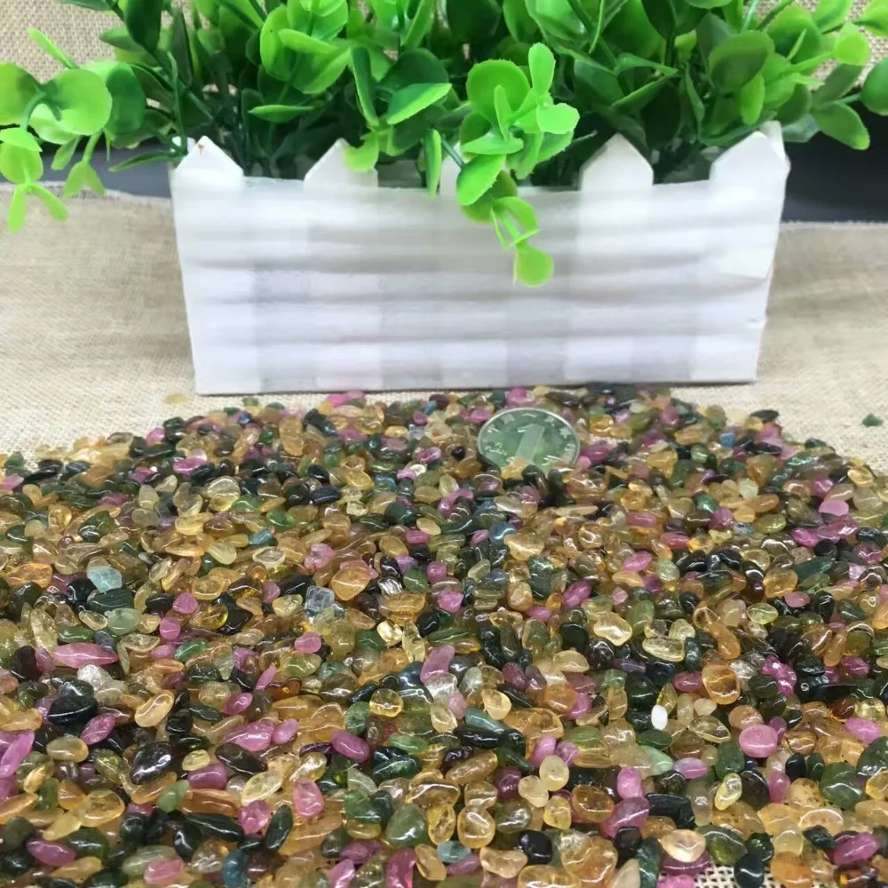 Оптовая продажа натуральный желтый и зеленый турмалин хрустальный камень горный