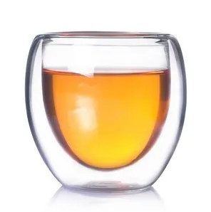 

4 шт./лот 80 мл термостойкие стеклянные стаканы для кофе и чая двухслойные 100% стаканы ручной работы стеклянная чашка OL 0062