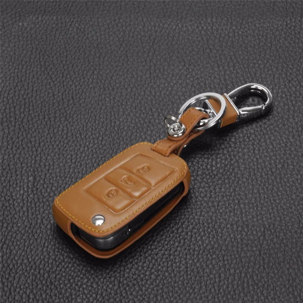 Jingyuqin для Volkswagen VW Golf 7 MK7 Skoda Octavia A7 Seat Leon Ibiza Key Portect кожаный чехол ключа автомобиля