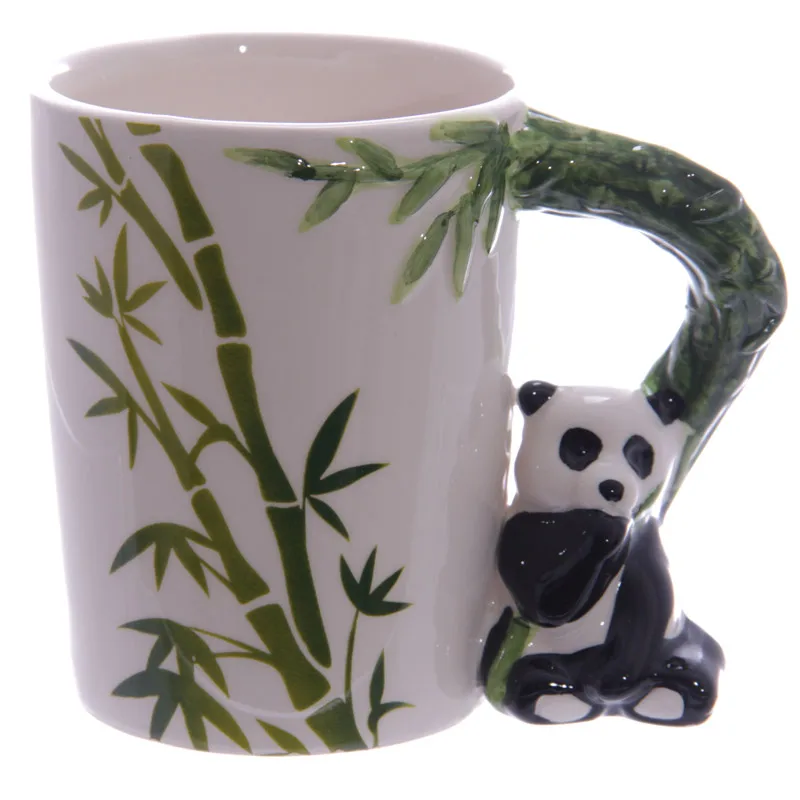4 шт. керамическая чашка в 5 стилях с бамбуковой наклейкой 12 унций|animal handle mugs|mug withcup