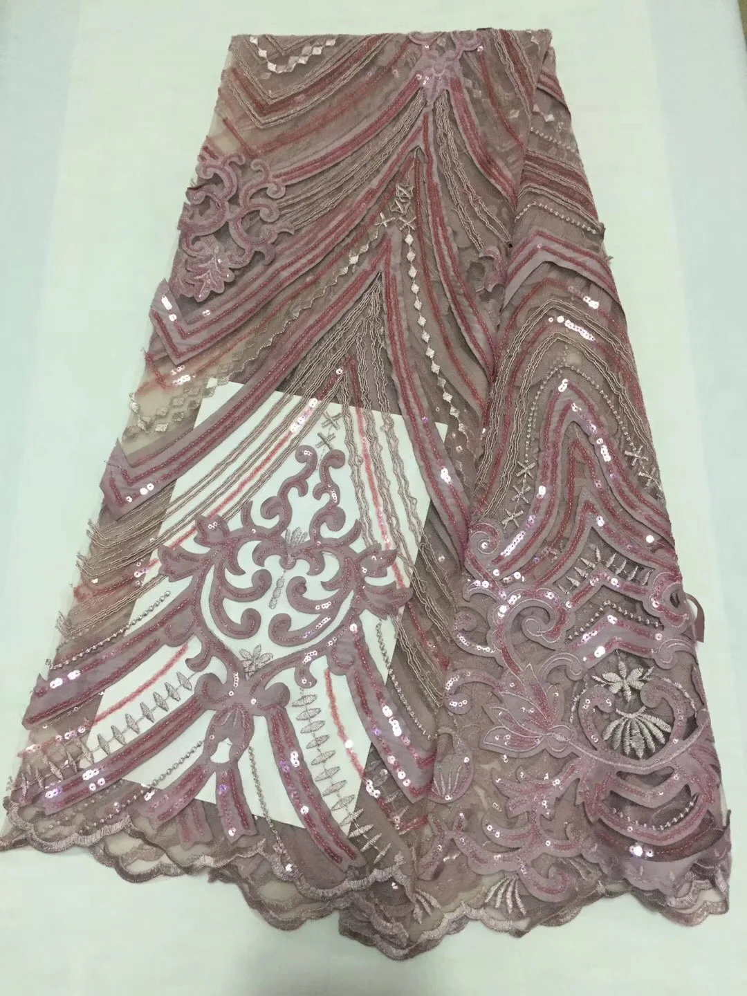 

High quality gray African lace fabric net french tulle lace fabric 2018 new design for women dresses 5 yards on sale K-CD2110