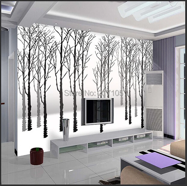 Пользовательские 3D обои фрески для леса гостиной с ТВ фоном стены виниловые -