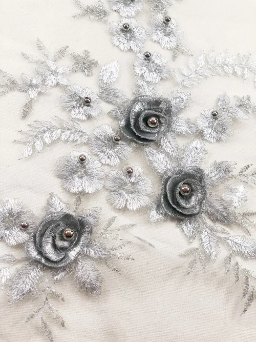 1 шт свадьба золотого и серебряного цвета расшитое пайетками с бисером кружева