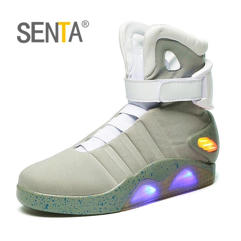 SENTA Future soldiers, мужские баскетбольные кроссовки, ограниченная серия, Светодиодный светящийся светильник, высокие сапоги, USB зарядка, прогулочная обувь 45 46