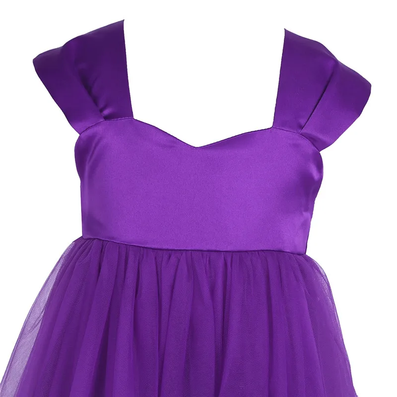 Детское фатиновое платье без рукавов с широкими лямками и цветочным узором для