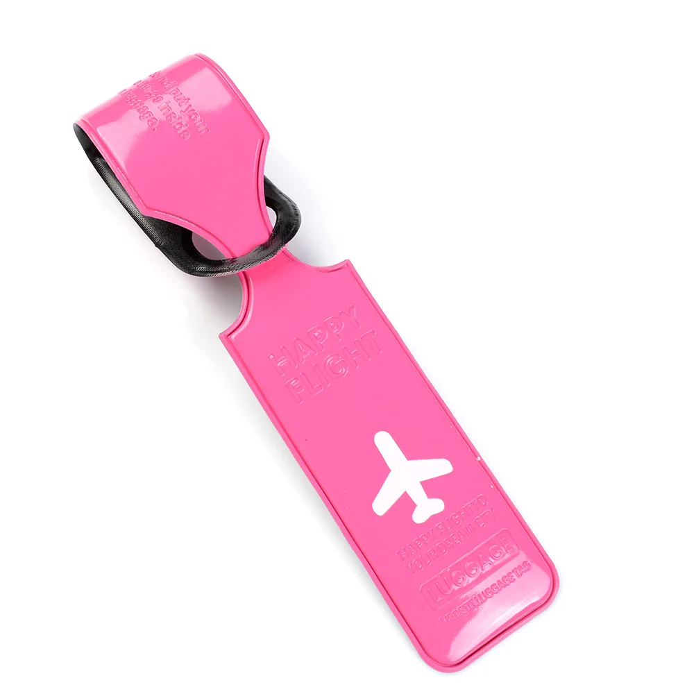 pink Пластиковый багажный ярлык для путешествий, ремни, чемодан, ID, имя, адрес, идентификация, багажные бирки, самолет, аксессуары для путешествий - Цвет: pink
