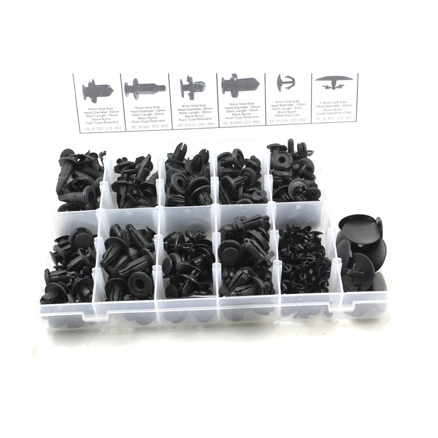 

242Pcs Car Bumper Fender Body Fastener Retainers Push Pin Rivet Clips Assortment Kit For Honda Odyssey Vigor Civic etc