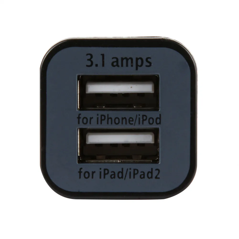 Мини Автомобильное зарядное устройство с двойным USB кабелем для передачи данных