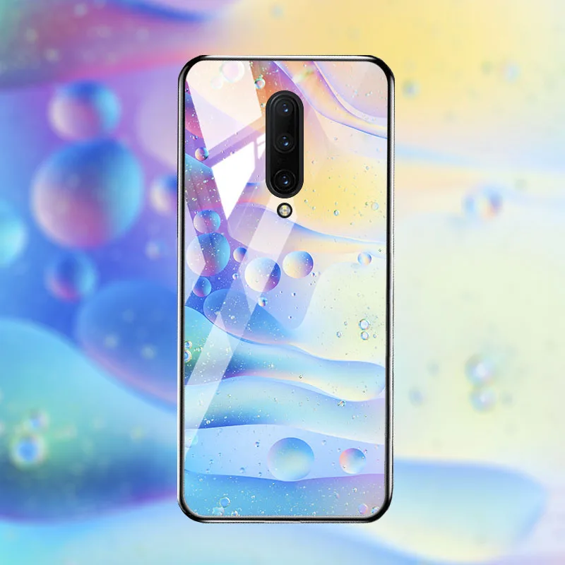 M073 Чехол для Oneplus 7 7T Pro, Роскошный чехол из закаленного стекла, чехол для One plus 7 7T Pro, бампер, чехол - Цвет: M073