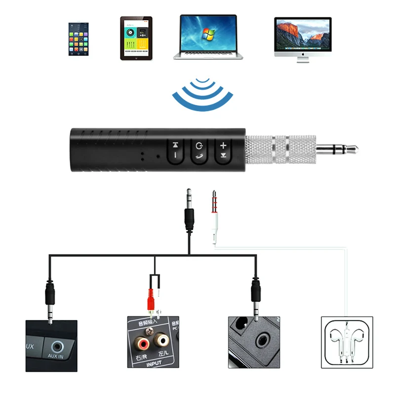 YH-2 Bluetooth AUX 3.5mm Jack Transmitter Handsfree Call Adapter Car Kit Music Play for Wired Speaker Headphone TV | Электроника