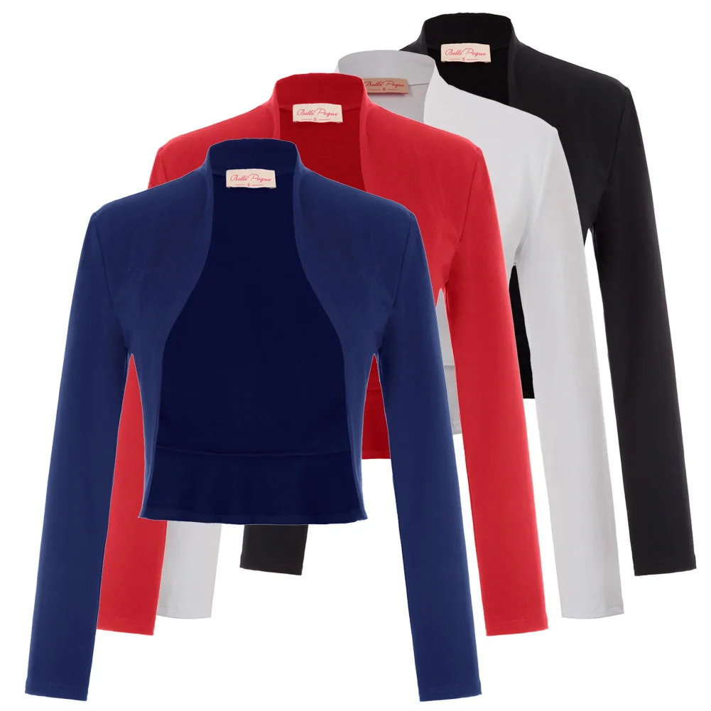 BP Дамы Винтаж с длинным рукавом открытый передний гофрированный подол хлопок