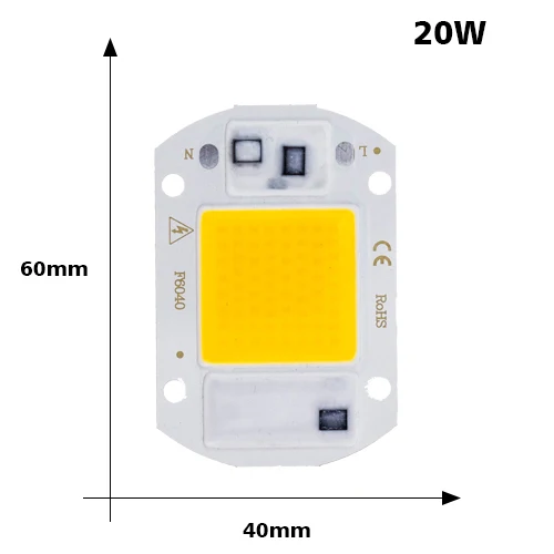 COB светодиодный чип-диод 50W 110V 220V 30W 20W 10W умная ИС(интеграционная схема) подходит для DIY открытый светодиодный прожектор светильник не нужен драйвер - Испускаемый цвет: COB 20W