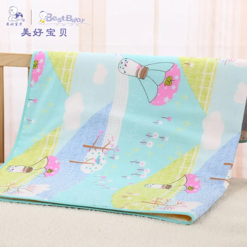 

Best Baby 2019 Hot Selling 72*93cm Breathable Soft Polyester Cartoon Waterproof Reusable Infant Cover Bedding Nappy Burp