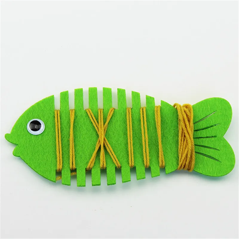 Happyxuan 5 шт. игрушек для развития мелкой моторики "Рыбка, обернутая ниткой", ручной работы из фетра, обучающие пособия для детского сада по методике Монтессори.