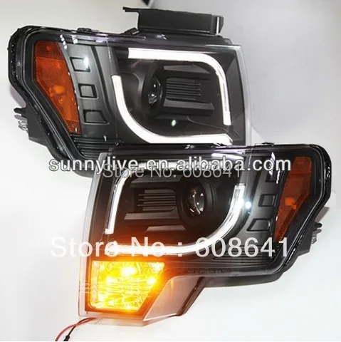 

F150 Raptor LED Angel Eyes Head Light Black Color 2013-2014 year