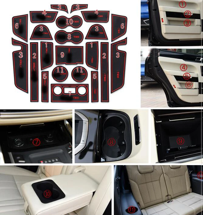 Автомобильный коврик для защиты от грязи дверной паз слот ворот хранения чашек