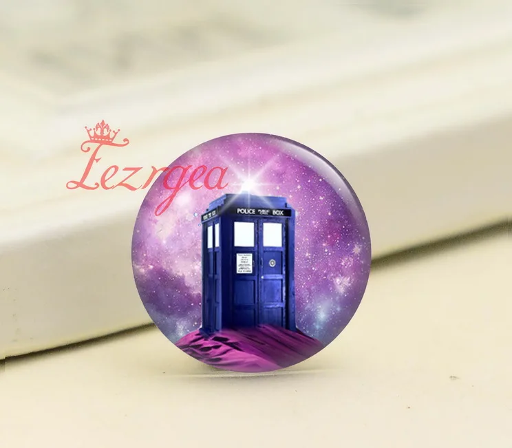 B Tardis 12 мм/14 мм/16 мм/18 мм/25 мм/30 мм Doctor who круглые фото стекло кабошон демонстрационная плоская задняя часть делая результаты - Цвет: B