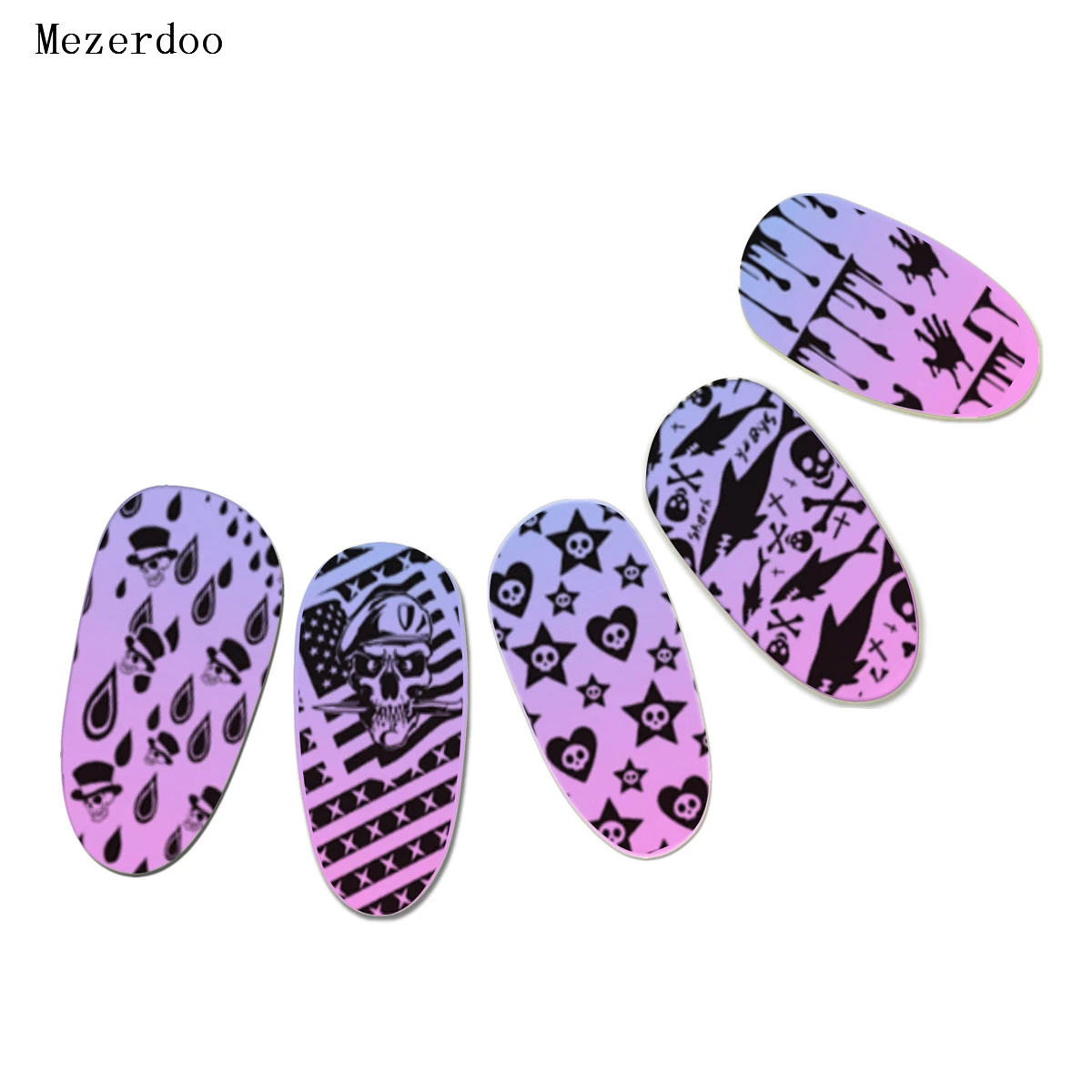 Ужас Скелет тема Nail Art наклейки для ногтей штамповка шаблон с принтом в виде крестиков лак Переводные картинки поднос для маникюра инструмент 12*6 см B18