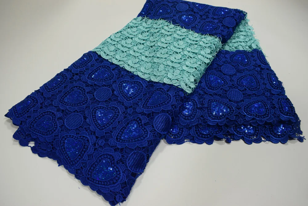 Оптовая продажа дешевая африканская кружевная ткань небесно-голубого цвета