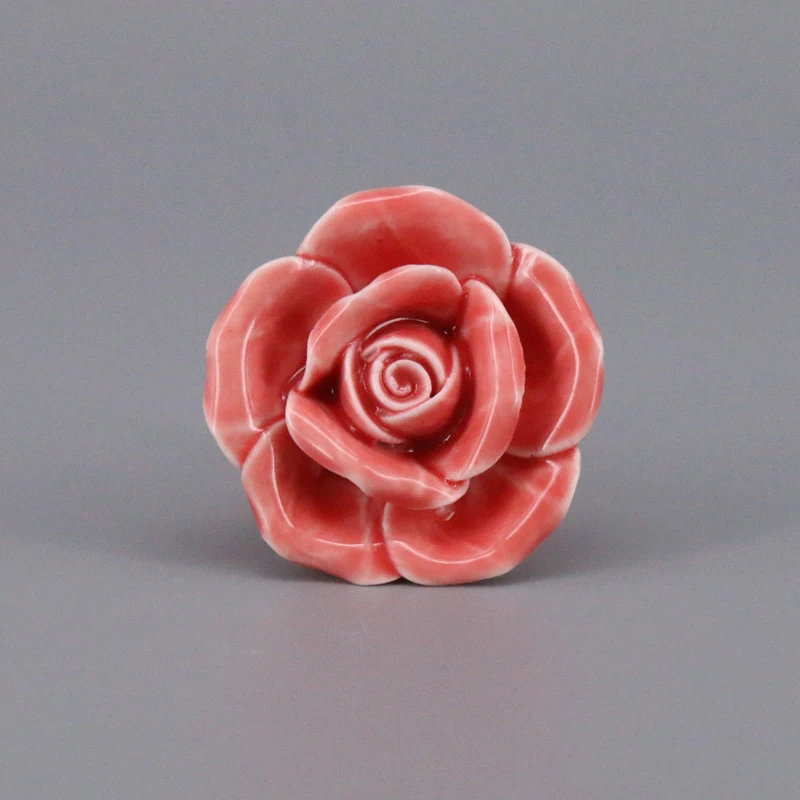 1x белая красная желтая фиолетовая Роза ручки для шкафа керамические кухонные с