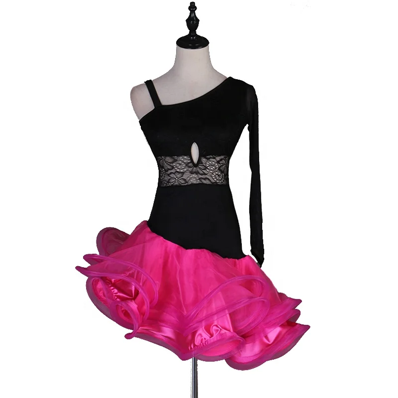 Латинское танцевальное платье Женский костюм Кружевной конкурс