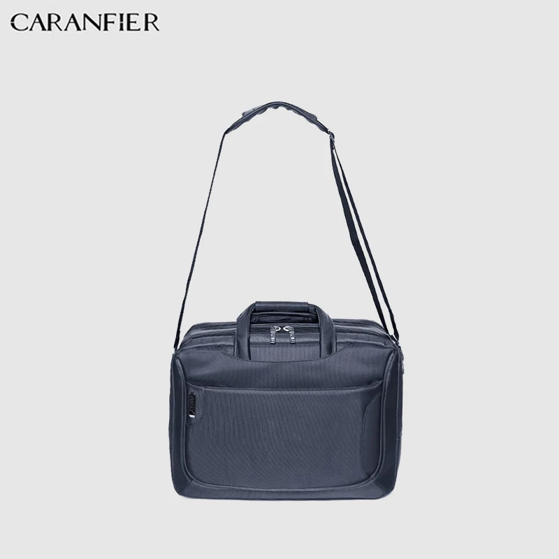 CARANFIER мужской портфель, деловая сумка-мессенджер, нейлоновая Большая вместительная многофункциональная 14 дюймовая сумка на плечо для ноутбука