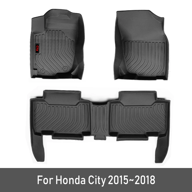 1 SET Atreus 1 комплект TPE автомобильный коврик для ног для Honda City Стайлинг багажника автомобильные аксессуары водонепроницаемый ковер - Название цвета: 1 SET