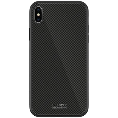 Чехол NILLKIN из закаленного материала в клетку для iphone XS Max X XR, мягкий ТПУ с краями+ задняя крышка из закаленного стекла, защитный чехол - Цвет: Черный