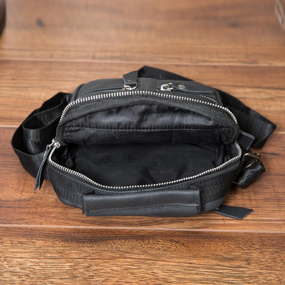 

Original Leather Male Casual Design School Shoulder Messenger Crossbody bag Fashion College 8" Tablet Satchel Tote bag 04cb