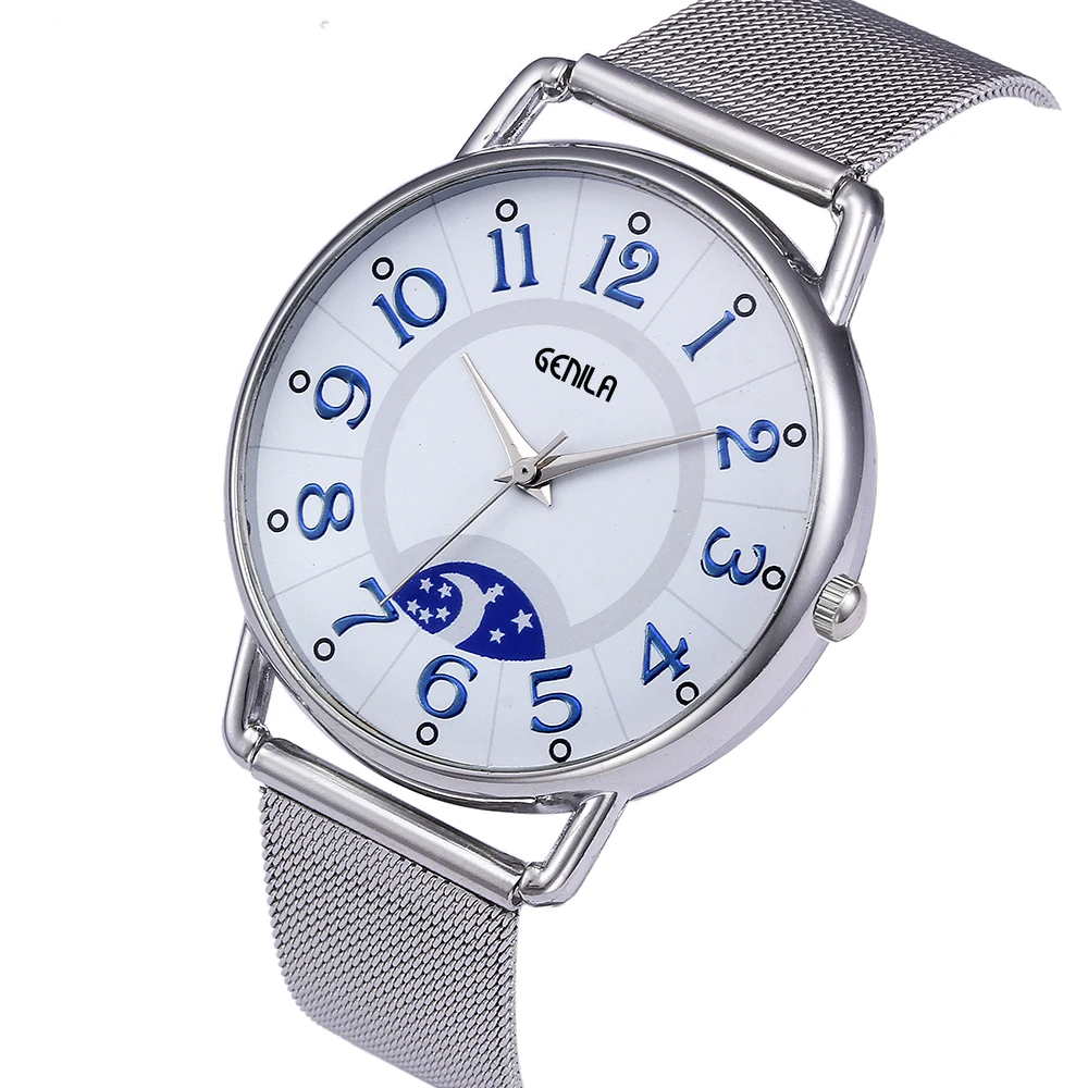 Роскошные брендовые Металлические кварцевые наручные часы с сетчатым браслетом