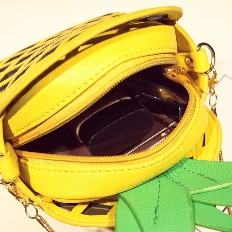 Sukebe Для женщин Сумки фрукты Симпатичные ананас цепь сумка выдалбливают мини