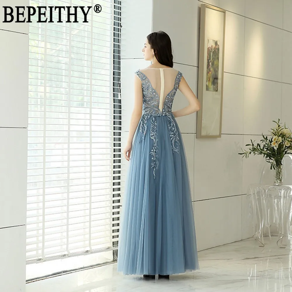 BEPEITHY Vestido De Festa новый дизайн Длинные вечерние платья с вырезом лодочкой рукавами