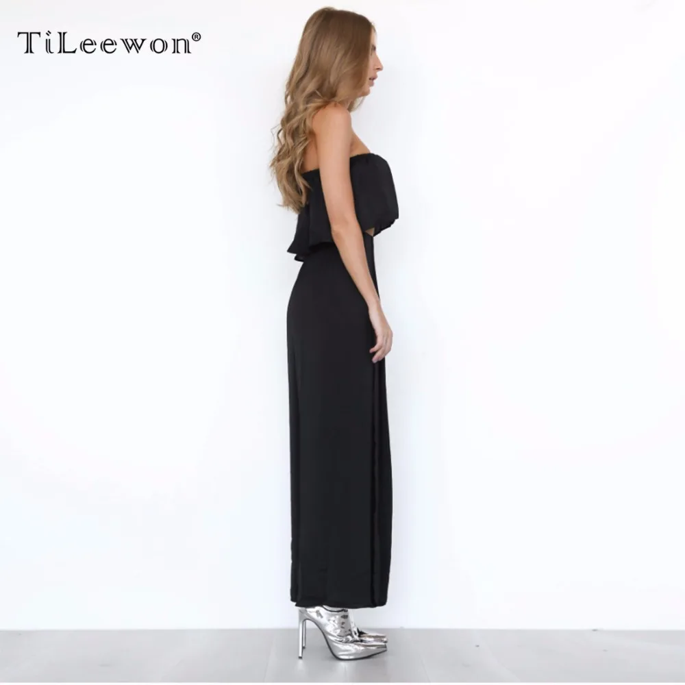 Maxi Dress 2017 New Fashion Black Sexy Gothic Crop Top Christmas Women Summer Two Piece Set Vintage Party Dresses Vestidos | Женская