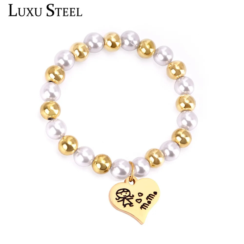 Роскошные браслеты из нержавеющей стали с бусинами pulsera Женские Ювелирные
