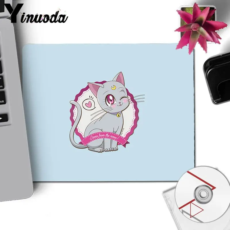 no lock Edge 25x29cm Yinuoda Подарочный коврик для мальчика Сейлор Мун Кот игровой плеер Настольный Ноутбук резиновый коврик для мыши DIY Дизайн Шаблон компьютерный игровой коврик для мыши - Цвет: no lock Edge 25x29cm