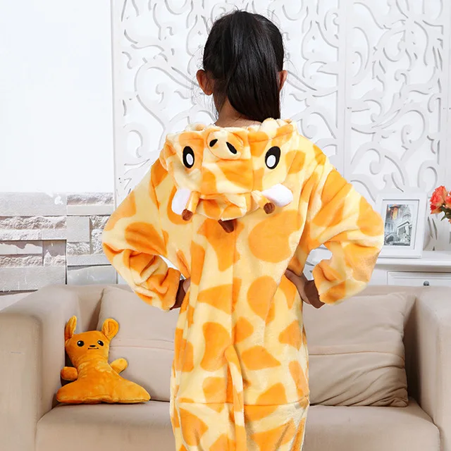 Giraffe Детские пижамы; пижамы с единорогом и животными; зимняя детская пижама для девочек; детская пижама; Пижама; licorne enfant pillamas animales - Цвет: Giraffe