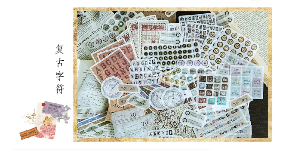 60 шт./пакет Ретро творческая наклейка Diy игрушка календарь альбомный деко дневник наклейка Скрапбукинг планировщик Липкая лента подарок