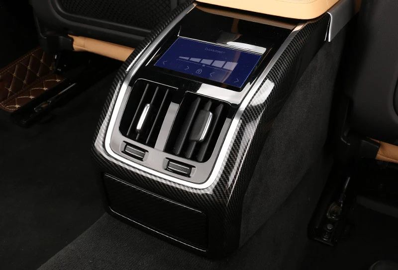 ABS Carbon Fiber Для Volvo S90 ABS салон автомобиля-аксессуары для оформления заднего ряда подлокотник вентиляционное отверстие выход крышка отделка 1 шт - Название цвета: ABS Carbon Fiber